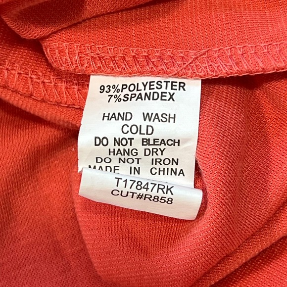 Soprano Lace Peplum Top Coral Orange Cap Sleeve Blouse‎ Women's Size Large - Picture 6 of 7